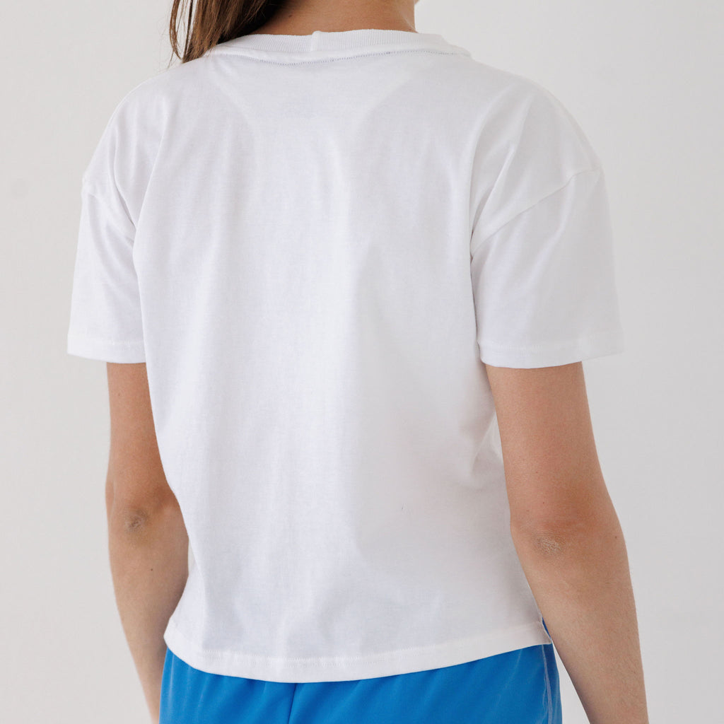 Womens White Boxy Tee