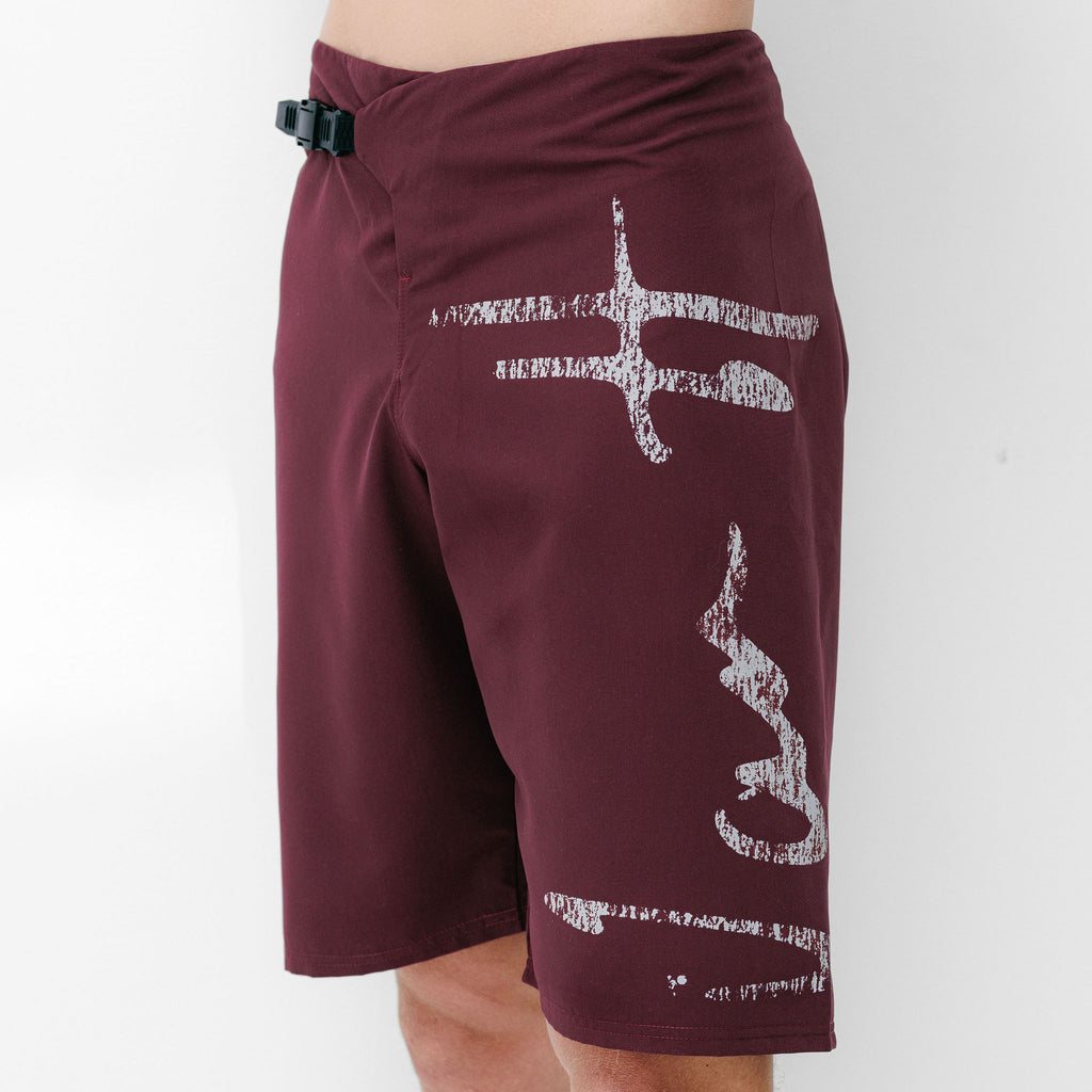 Mens maroon surf short