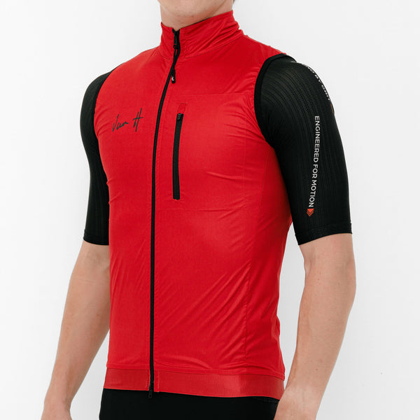 Mens Red All weather Gilet
