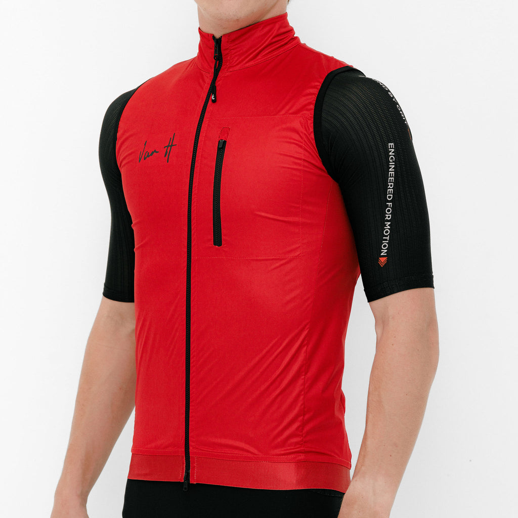 Mens Red All weather Gilet