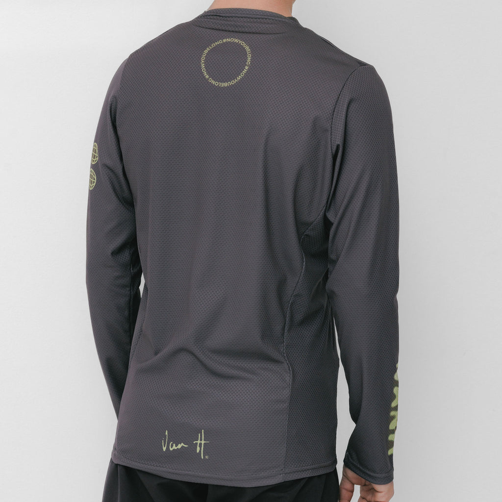 Mens Taupe Long Sleeve Trail Jersey