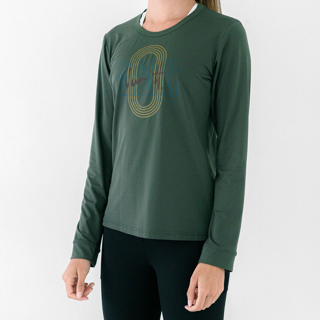 Womens Military Green Warm Up Top