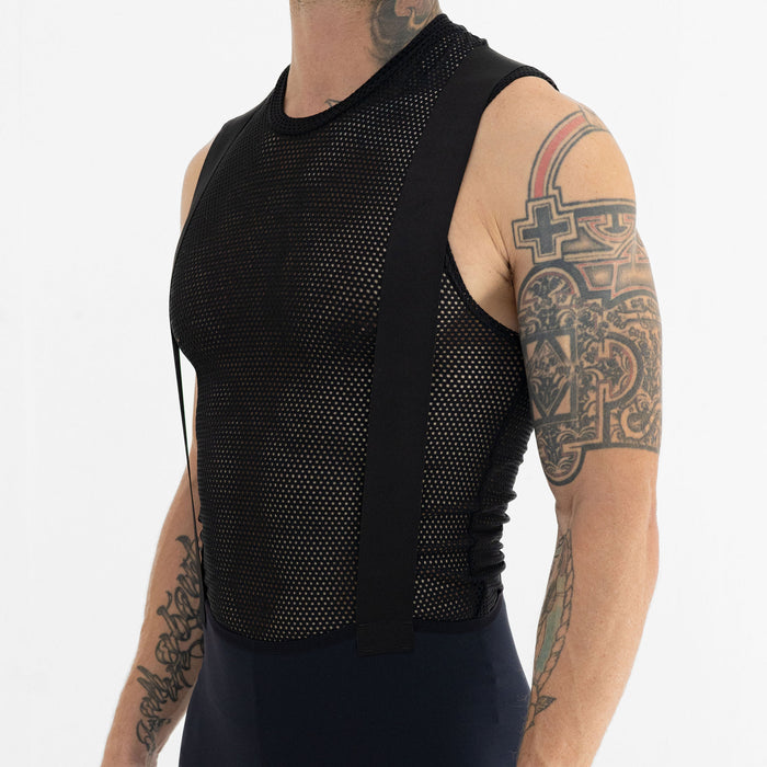 Mens Black mesh base layer