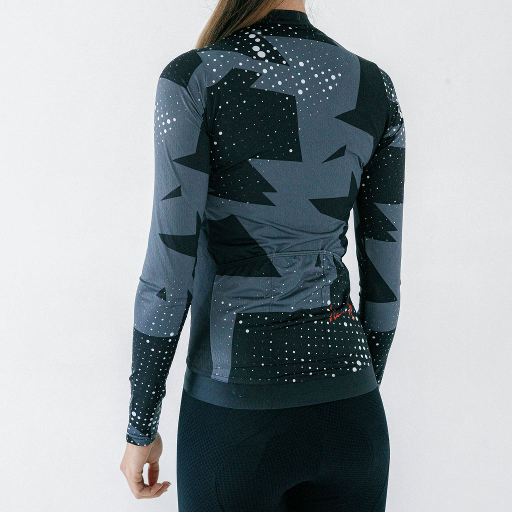 Womens Black Geo Jersey