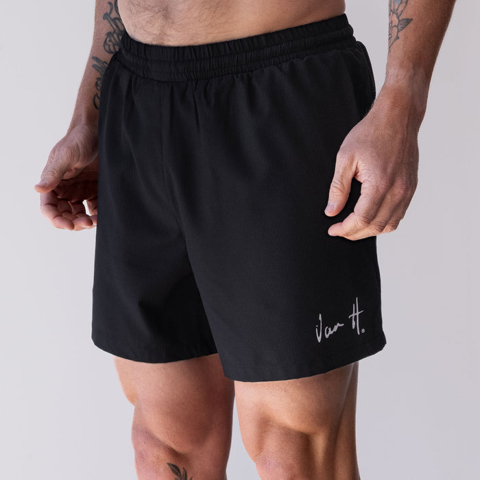 Mens Black tech run short