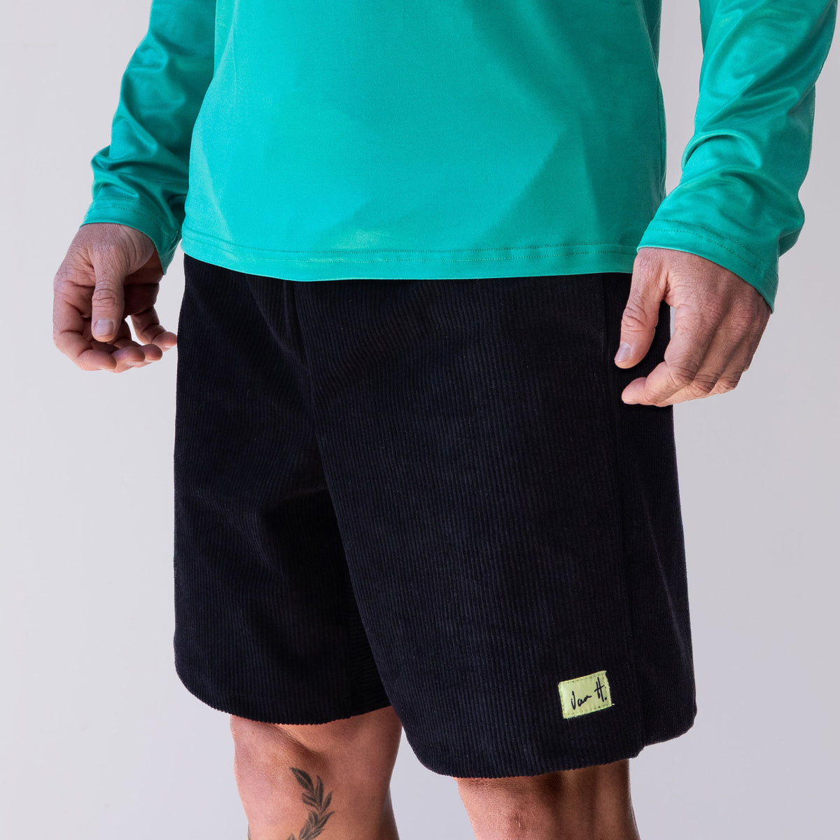 Mens Black Corduroy short