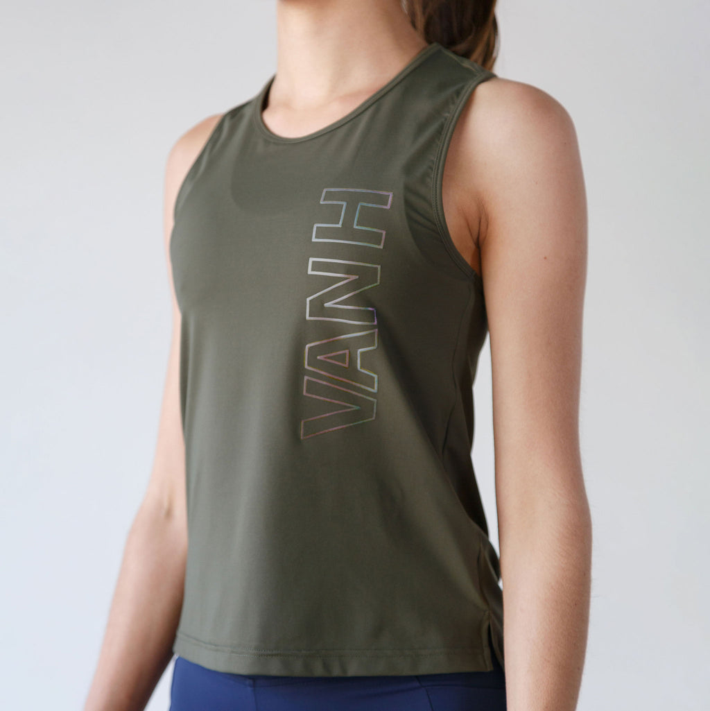 Womens Military Green Running Vest