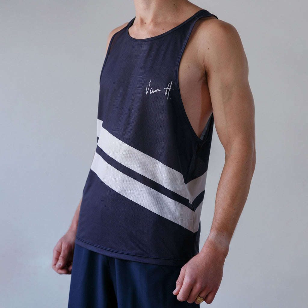 Mens Navy Running Vest