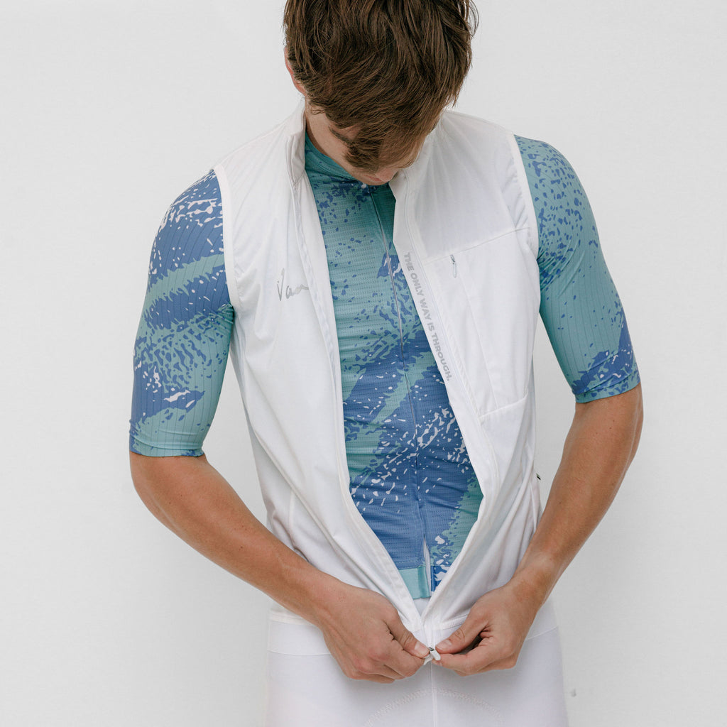 Mens White All weather Gilet