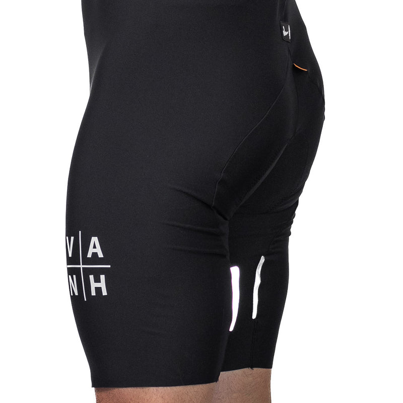 Black cycling bib shorts. Cycling Tights. With Van H Branding. Van H Base layer, Cycling bib, cycling shorts, cycling tights, premium cycling bib, south Africa, Van H, cycling mens cycling bib, womens cycling bib, elastic interface 