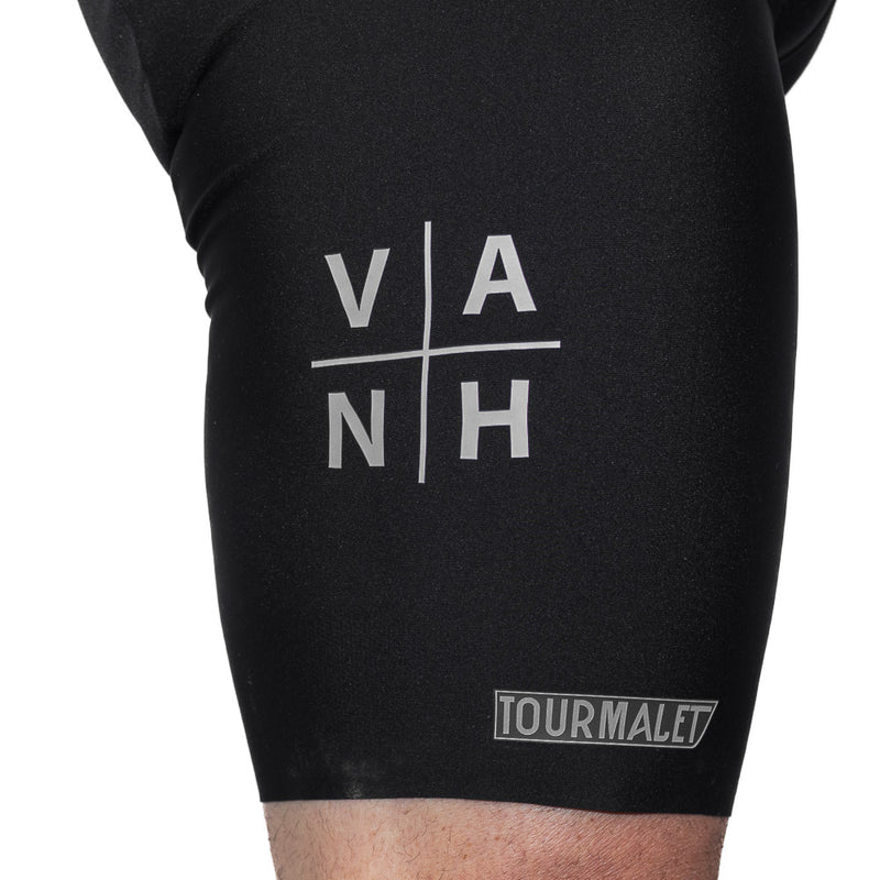 Black cycling bib shorts. Cycling Tights. With Van H Branding. Van H Base layer, Cycling bib, cycling shorts, cycling tights, premium cycling bib, south Africa, Van H, cycling mens cycling bib, womens cycling bib, elastic interface 