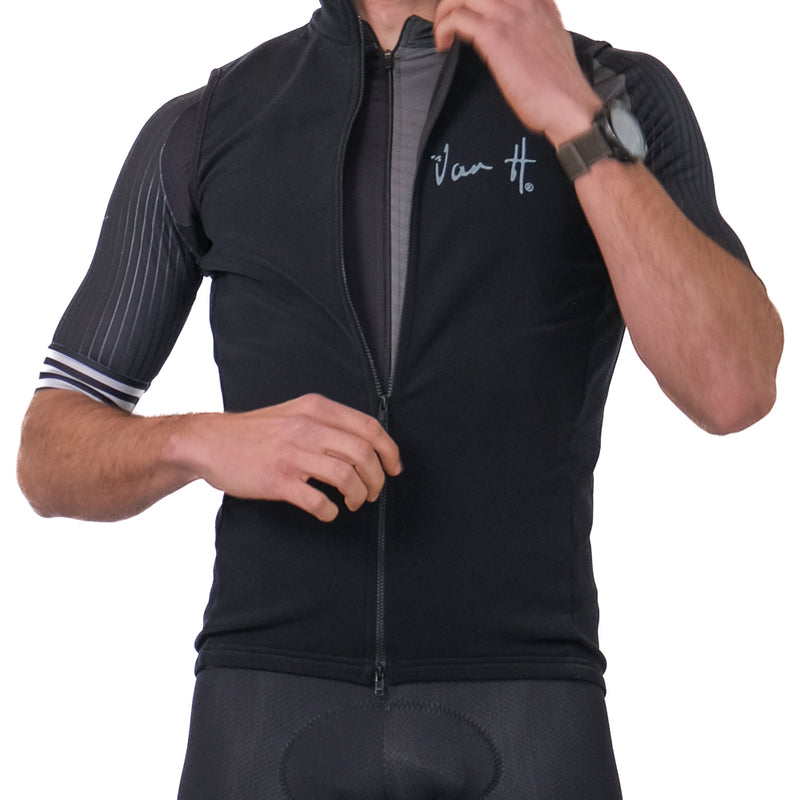 Cycling Gilet, cycling top, winter cycling kit, mens cycling gilet, womens cycling gilet, cycling, south Africa, van h, premium cycling wear, sleeveless jacket.