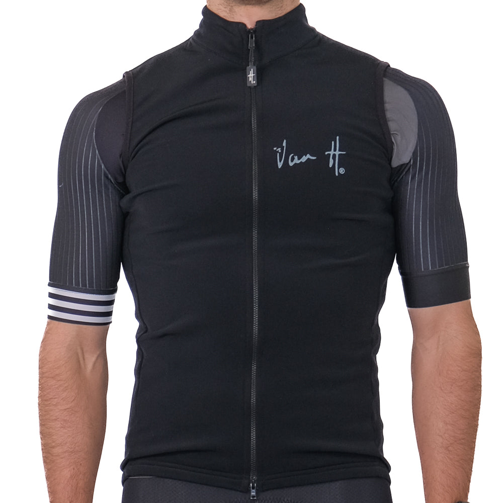 Cycling Gilet, cycling top, winter cycling kit, mens cycling gilet, womens cycling gilet, cycling, south Africa, van h, premium cycling wear, sleeveless jacket.