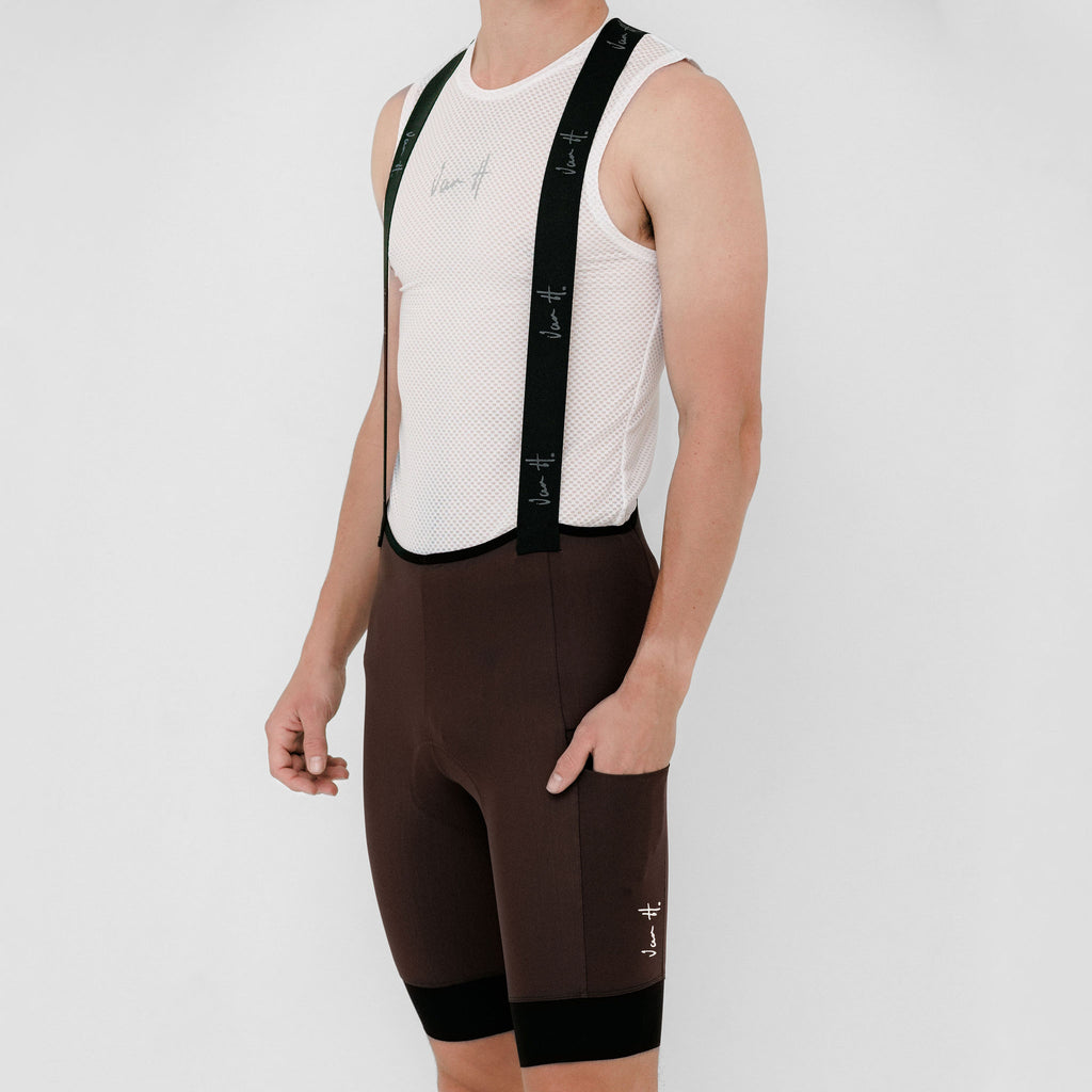 Mens Brown Cargo Bib