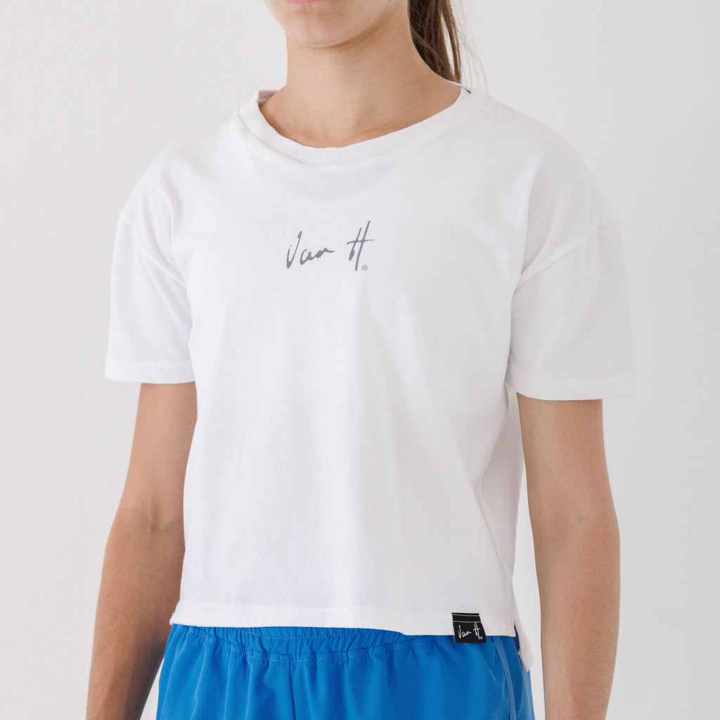 Womens White Boxy Tee