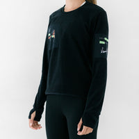 Womens Black Polar Fleece Top