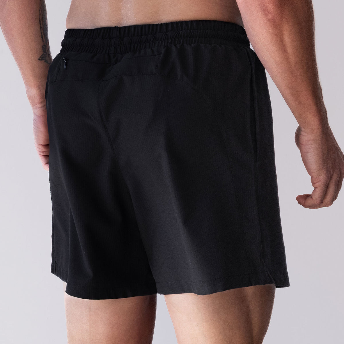 Mens Black tech run short