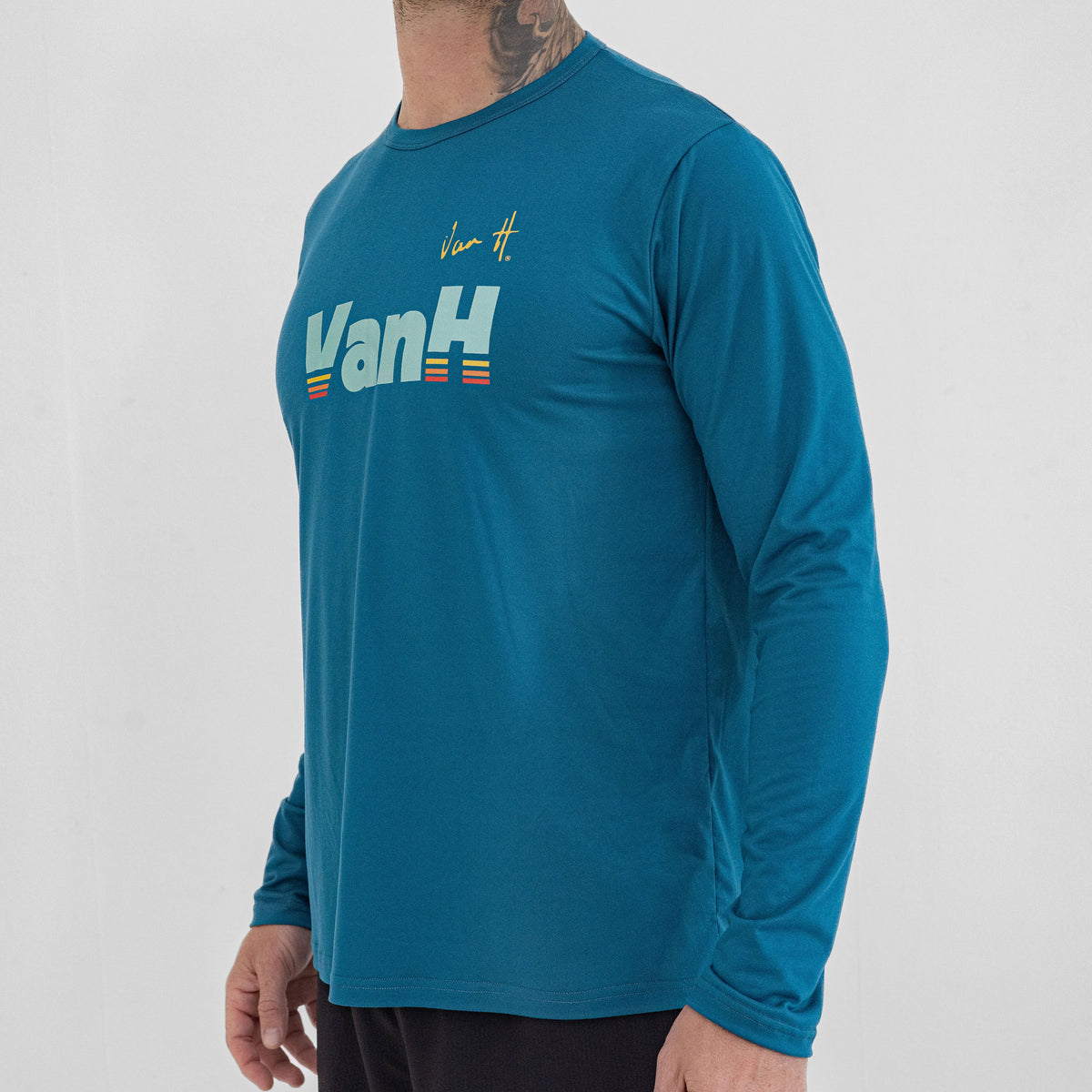 Mens Teal Retro Warm Up Top