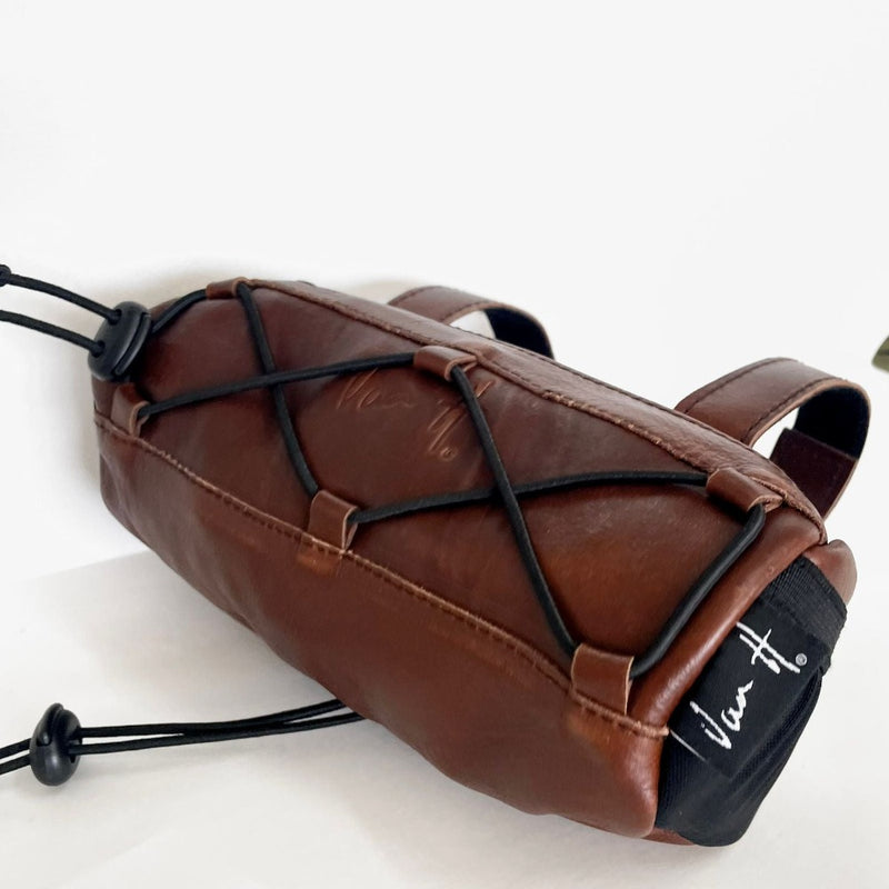 Cycling bag, handlebar bag, bike bag, leather bag, retro bike bag, south Africa, Van H, bicycle bag